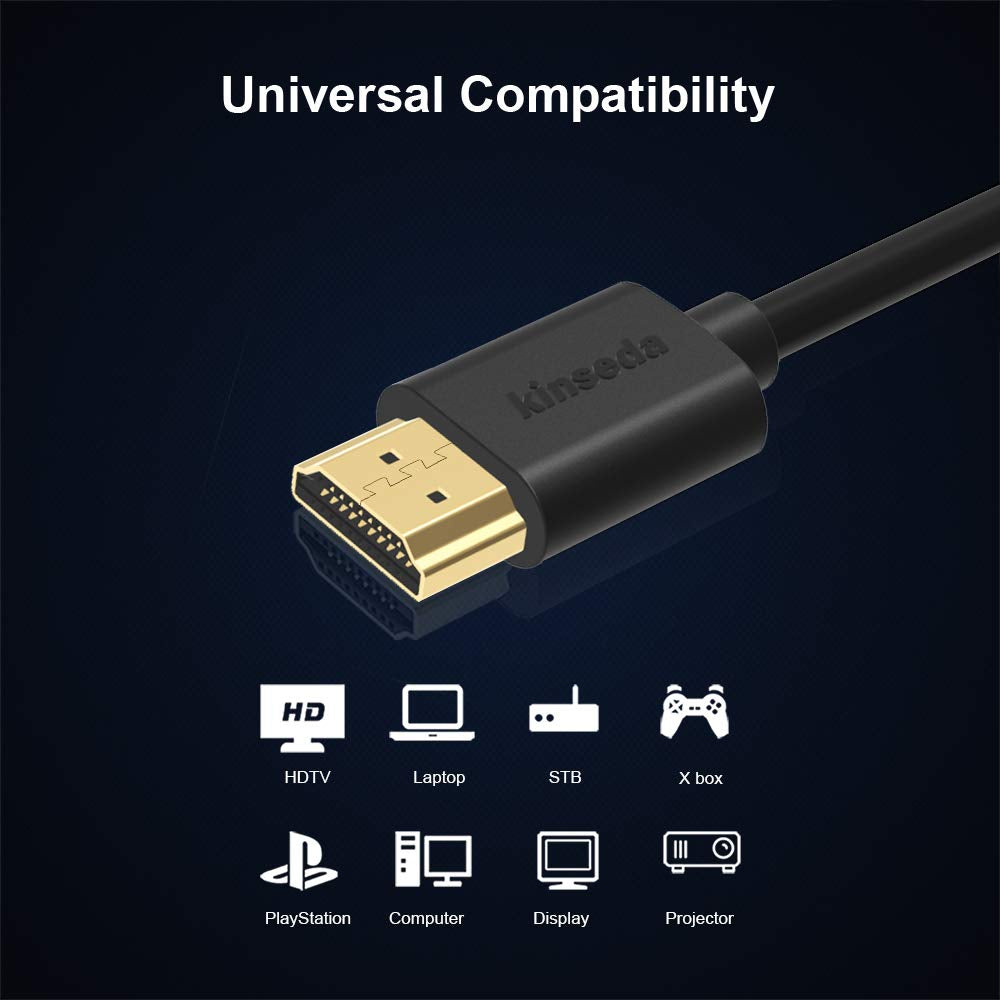 4K HDMI Cable 5Ft High Speed 18Gbps HDMI 2.0 Cord Supports to 4K 60Hz UHD 2160P 1080P 3D HDR Ethernet Audio Return（Arc） UL Rated - 1PC